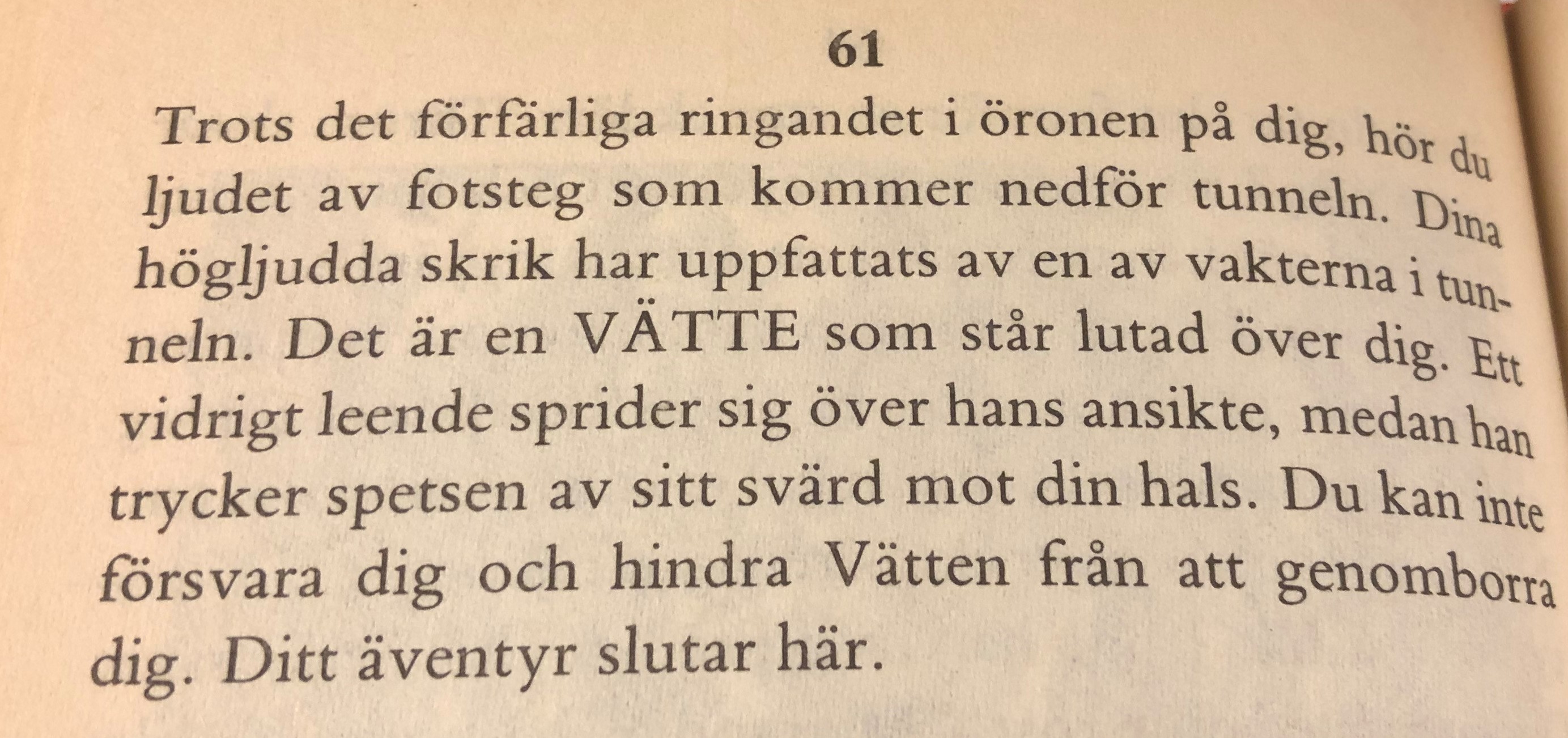 Texturdrag ur soloäventyret "Fasans labyrint"