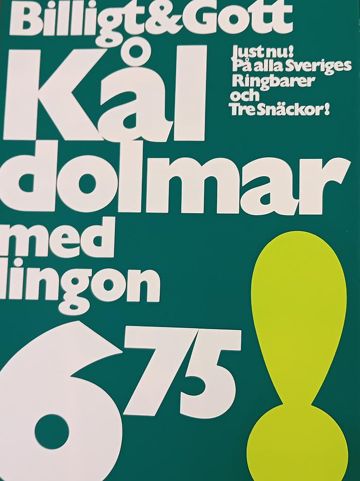 Affisch med text Kåldolmar